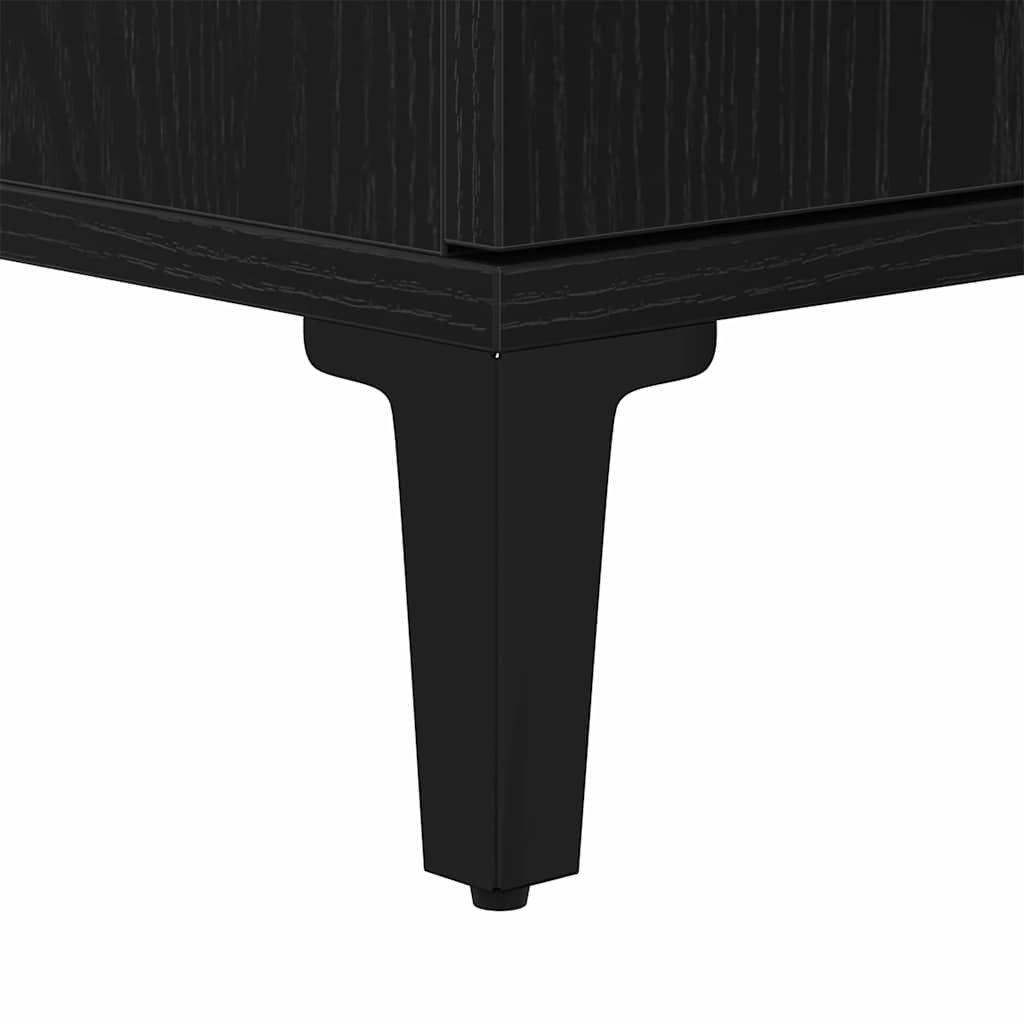 vidaXL Bathroom Furniture Set Wall-mounted with Door 3 pcs Black Oak