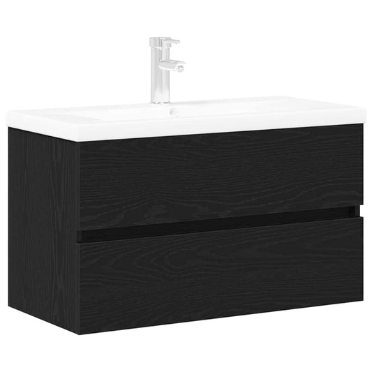 vidaXL Bathroom Sink Cabinet Black Oak 80 x 39 x 62 cm Engineered Wood