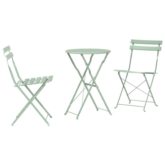 vidaXL Folding Bistro Set 3 pcs Seafoam Steel
