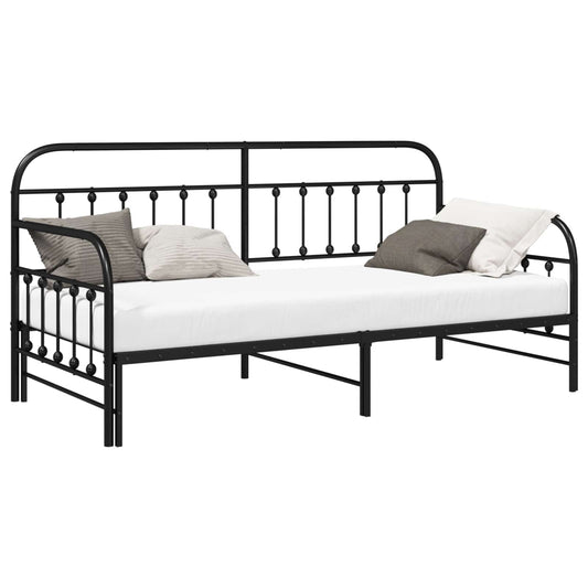 vidaXL Daybed Frame Black 100 x 200 cm Powder-Coated Steel