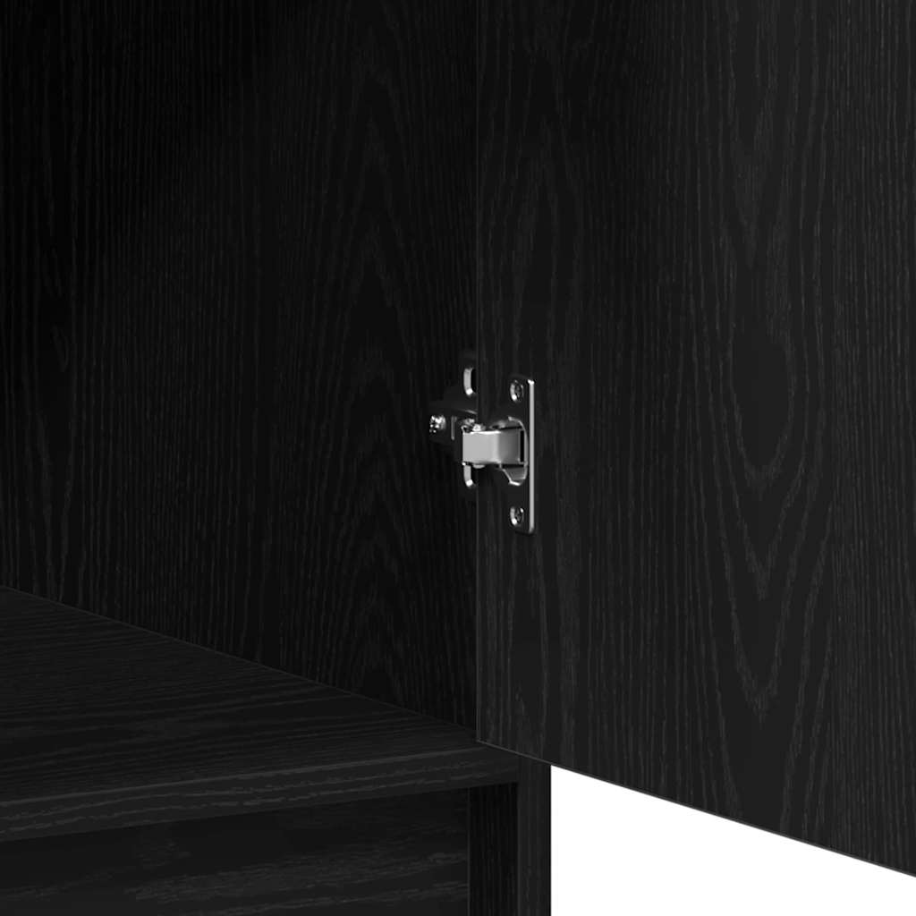 vidaXL Highboard Black Oak 40 x 40.5 x 135 cm Engineered Wood