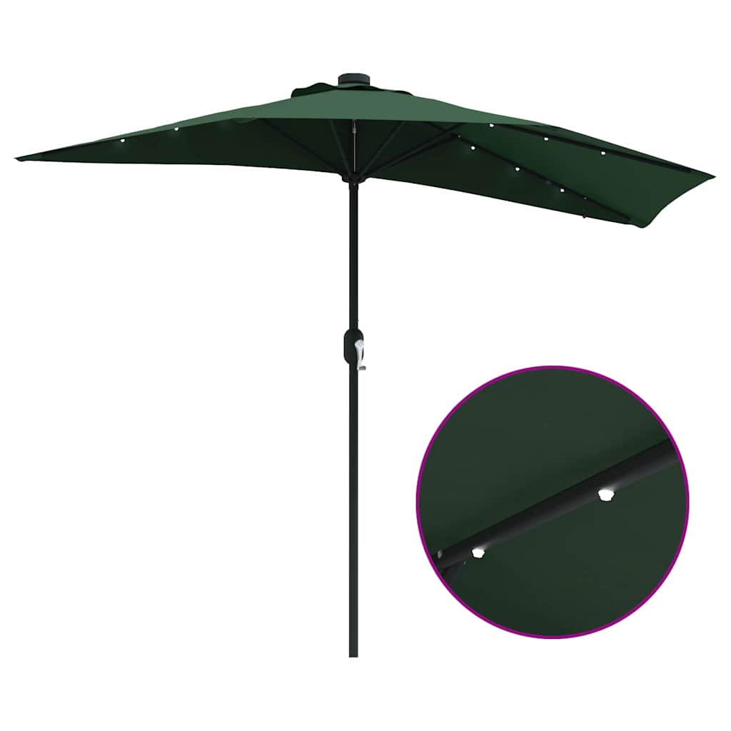 vidaXL Garden Parasol Green 294 x 150 x 223 cm Polyester and Steel