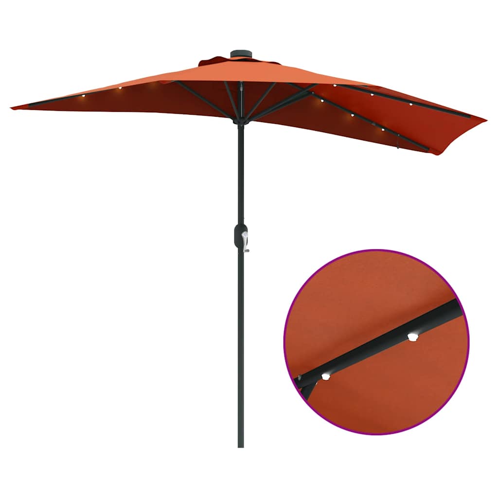 vidaXL Garden Parasol Terracotta 294 x 150 x 223 cm