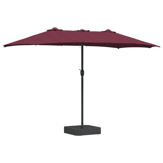 vidaXL Garden Parasol Bordeaux Red 385 x 209 x 244 cm