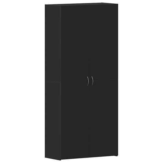 vidaXL Shoe Cabinet 80 x 35.5 x 180 cm Engineered Wood Black