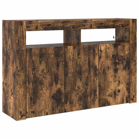 vidaXL Sideboard Smoked Oak 116 x 30 x 75 cm Engineered Wood