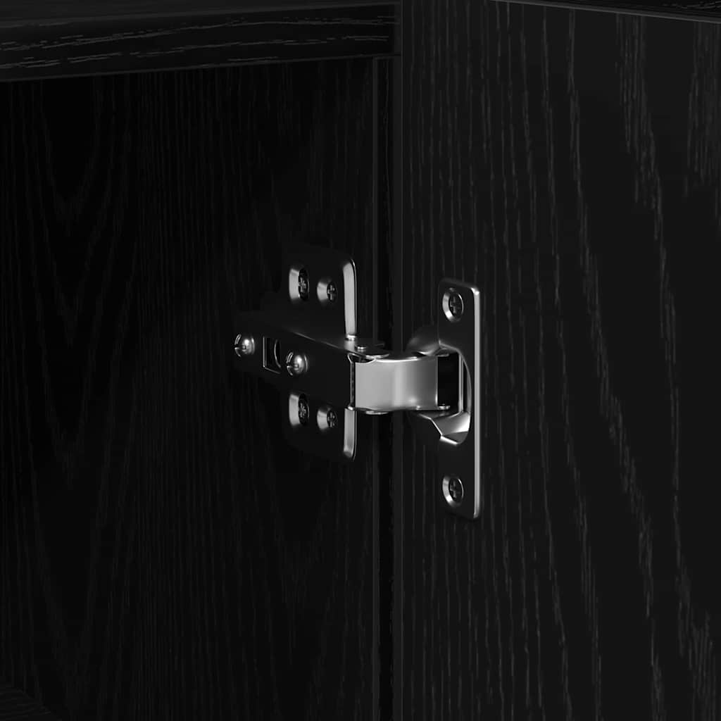 vidaXL Sideboard Black Oak 116 x 30 x 75 cm Engineered Wood