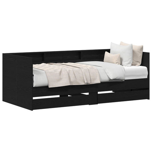 vidaXL Daybed with Headboard Black Oak 75 x 190 cm Engineered Wood