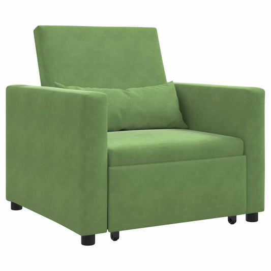 vidaXL Single Sofa Bed Reclining Light green 90 x 165 x 87 cm Velvet