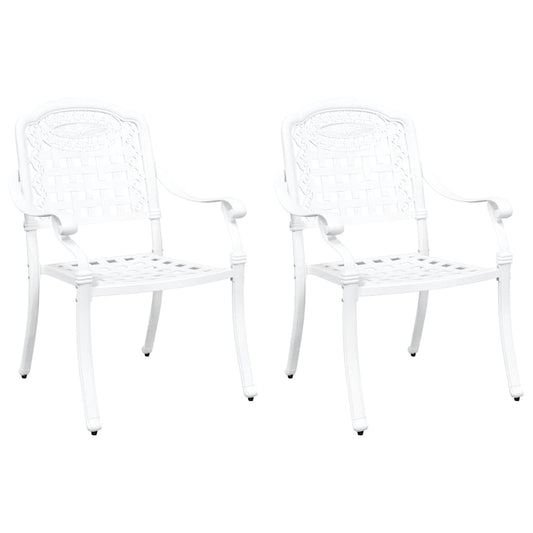 vidaXL Garden Chair 2 pcs White 55 x 56.5 x 91cm Aluminium