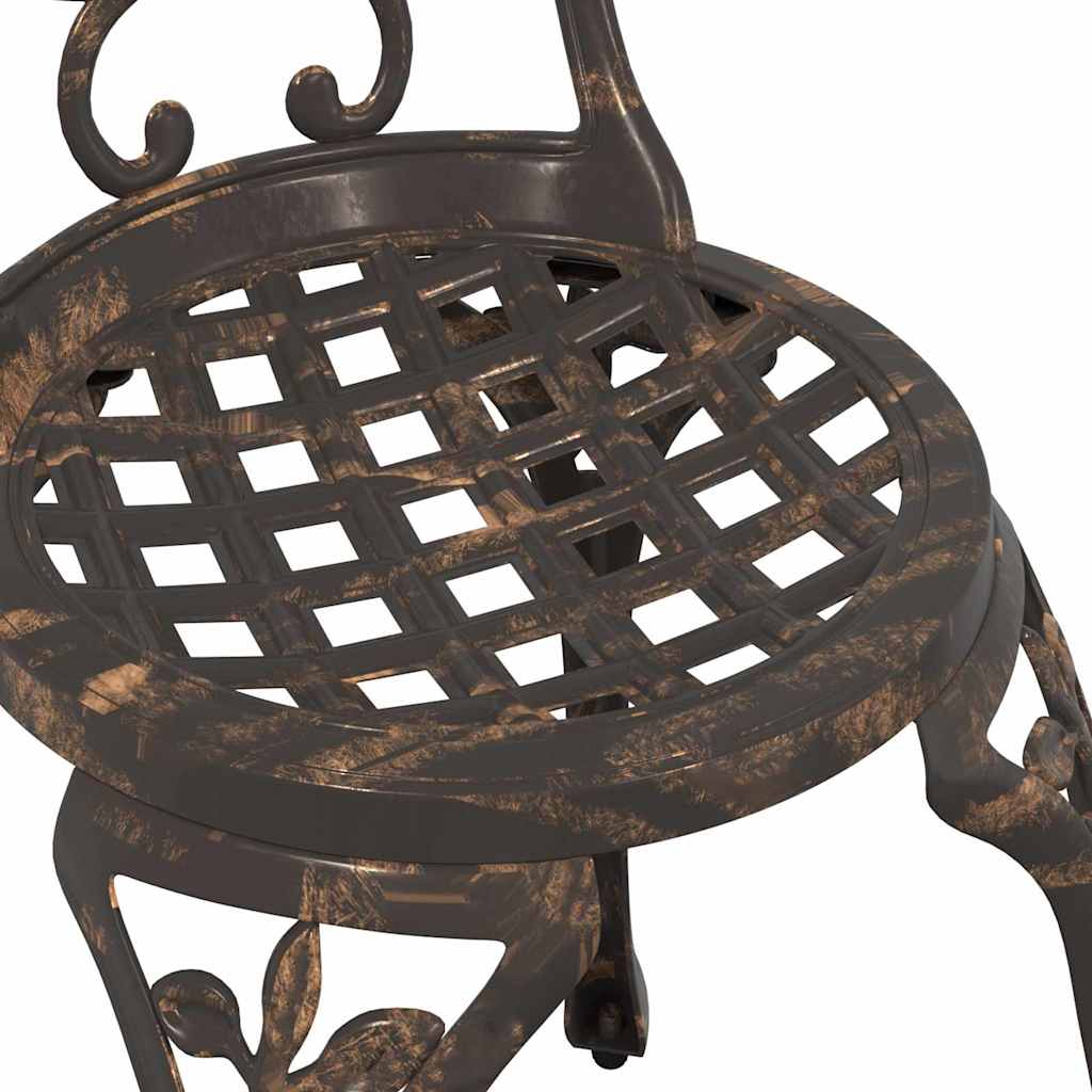 vidaXL Garden Bistro Set 3 pcs Bronze Aluminium
