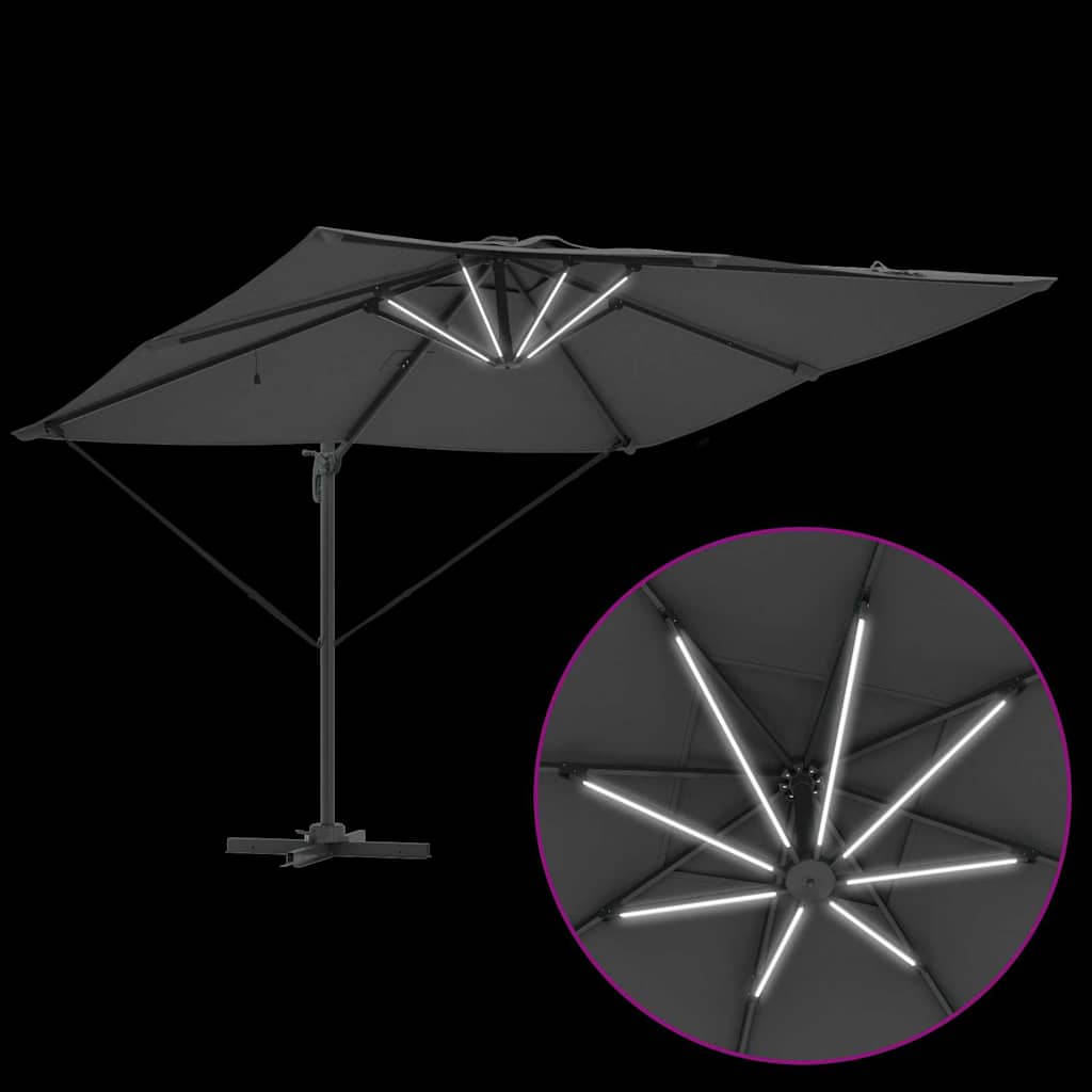 vidaXL Umbrella Antraciet 286 x 284 x 270 cm Aluminium and Polyester