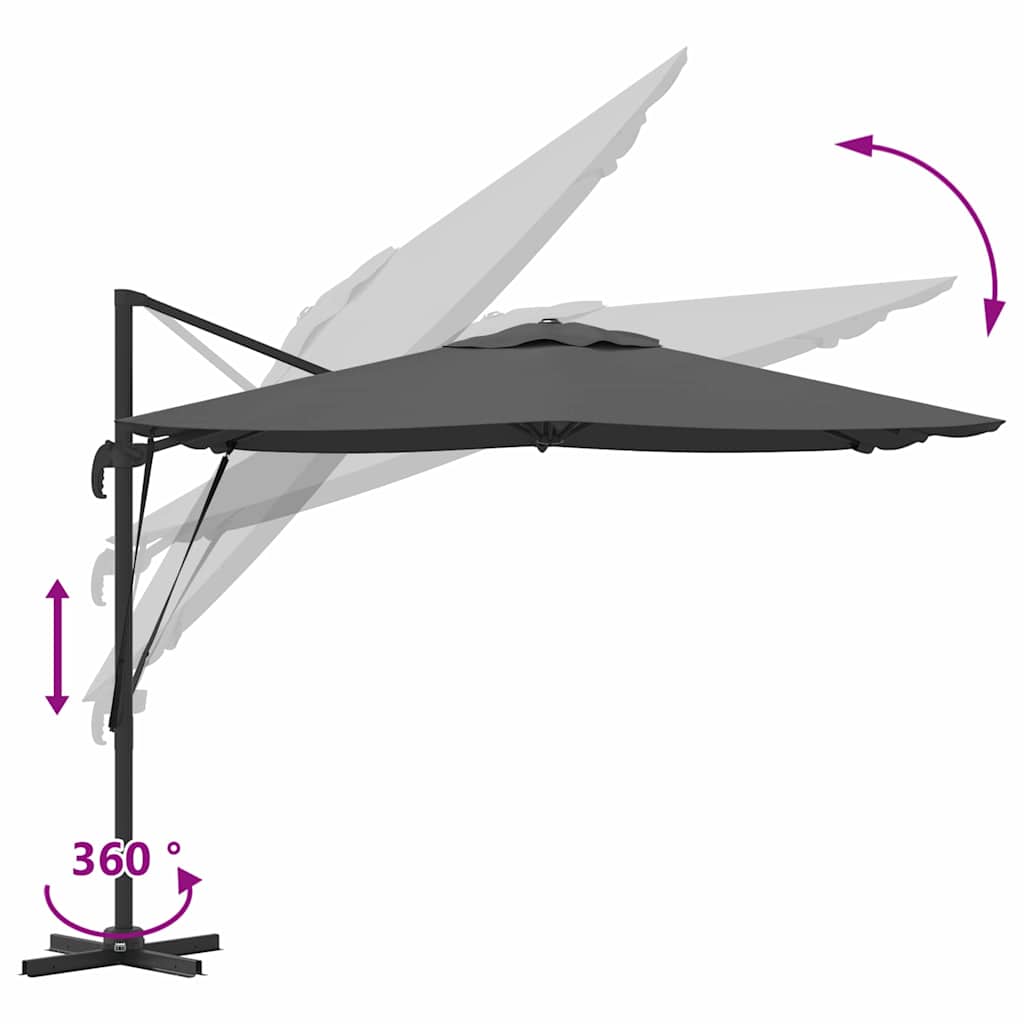 vidaXL Roma Parasol Anthracite 286 x 284 x 265 cm