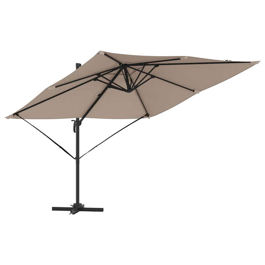 vidaXL Roma Parasol Taupe 286 x 284 x 265 cm Aluminium and Polyester