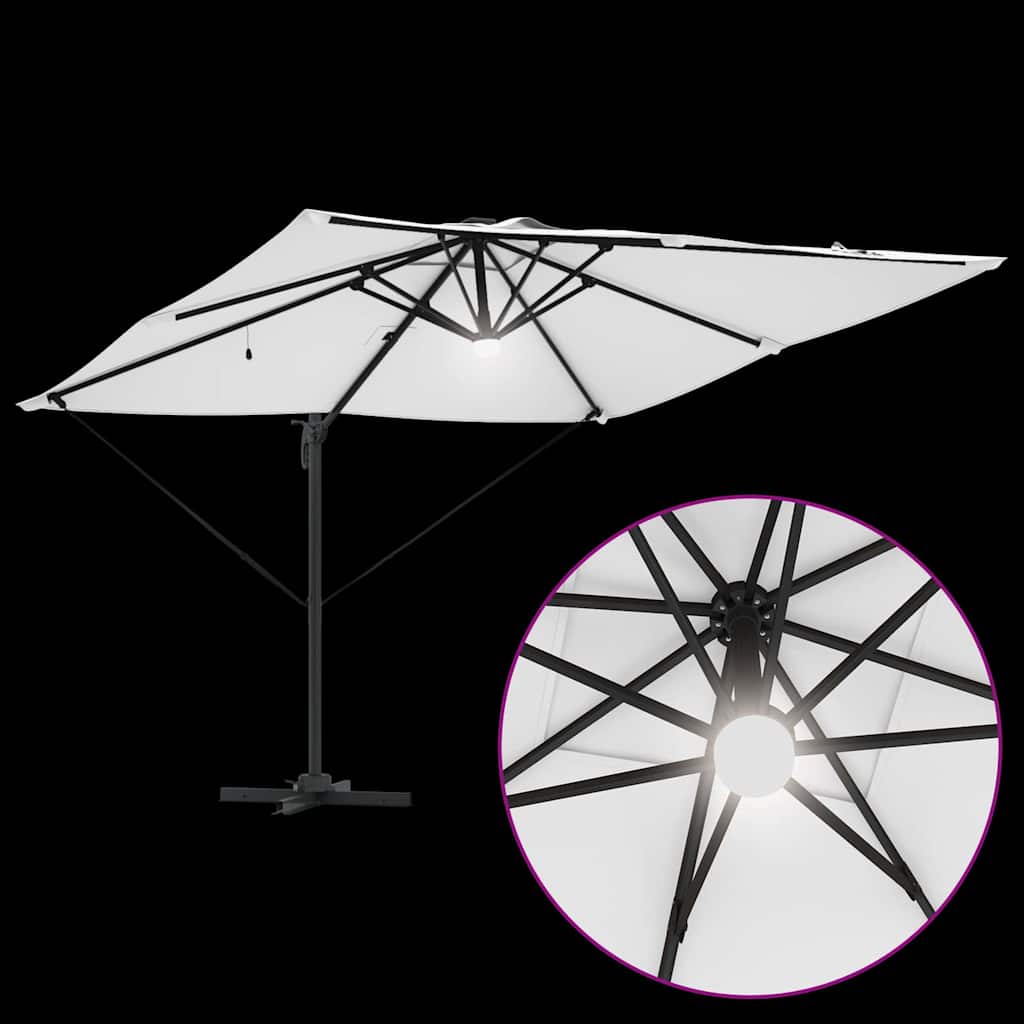 vidaXL Roma Parasol Beige 286 x 284 x 270 cm Aluminium and Polyester