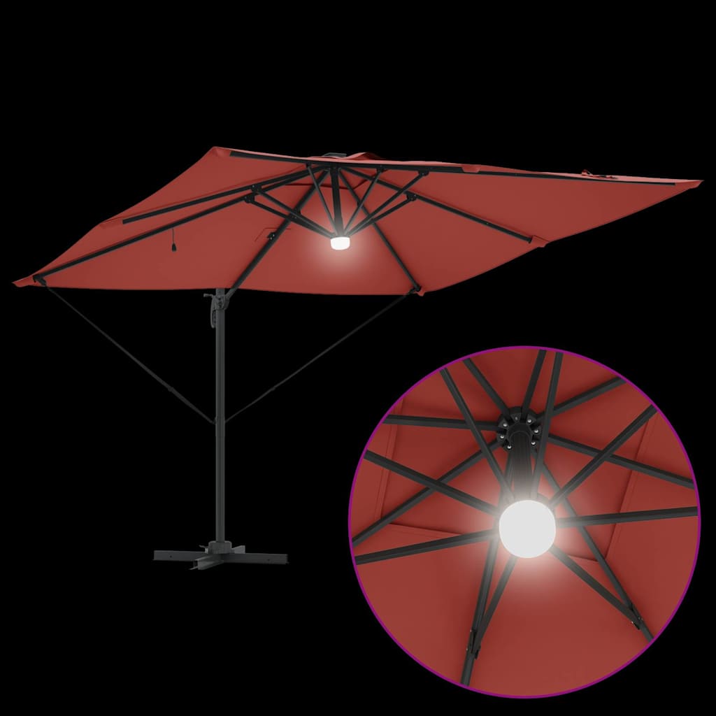 vidaXL Roma Parasol Red 286 x 284 x 270 cm Aluminium and Polyester