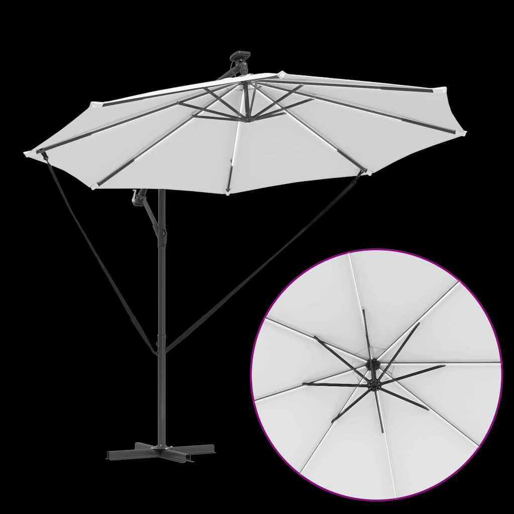vidaXL Umbrella Sand 294 x 294 x 248 cm Polyester and Aluminium