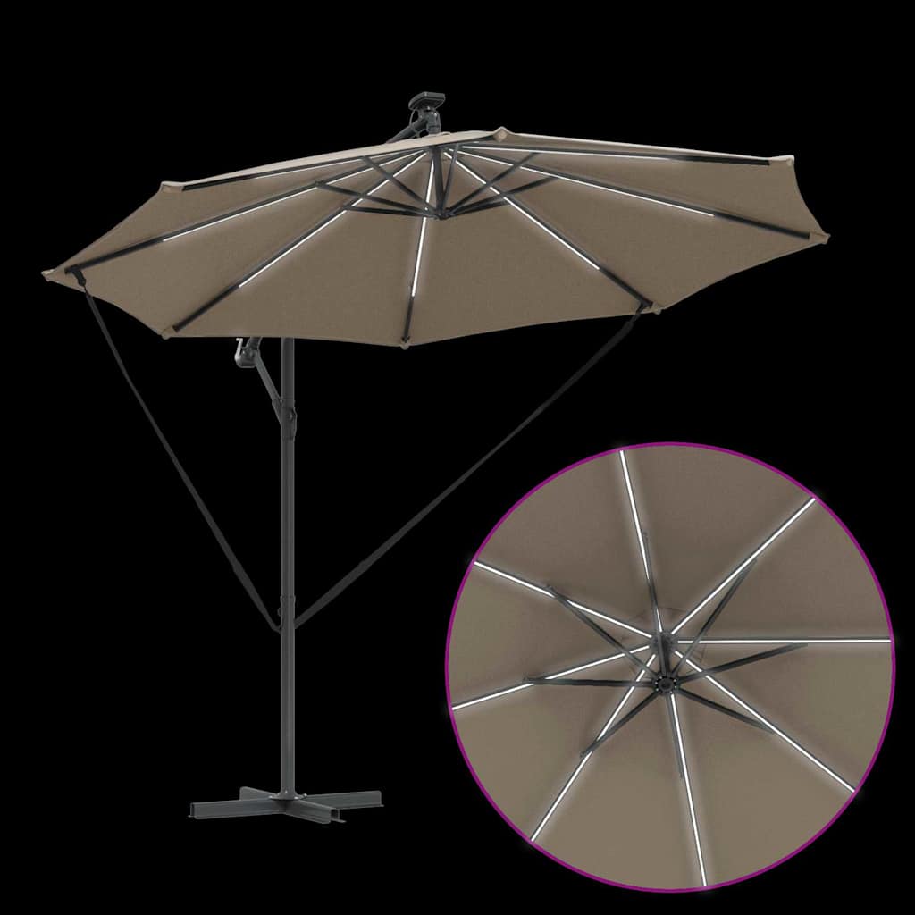 vidaXL Umbrella Taupe 294 x 294 x 248 cm Polyester and Aluminium