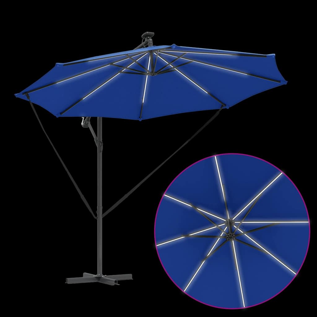 vidaXL Umbrella Azurblau 294 x 294 x 248 cm Polyester and Aluminium