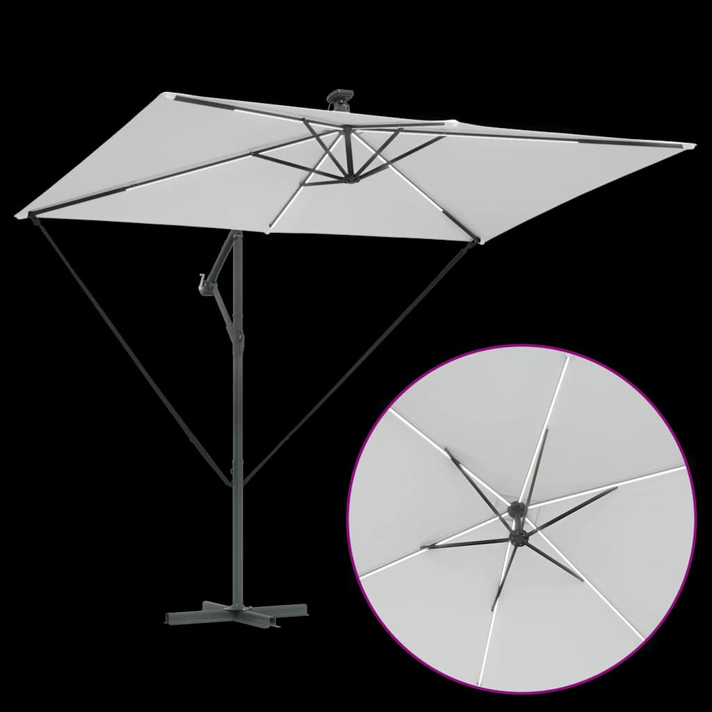 vidaXL Umbrella Sand 294 x 200 x 270 cm Polyester and Aluminium