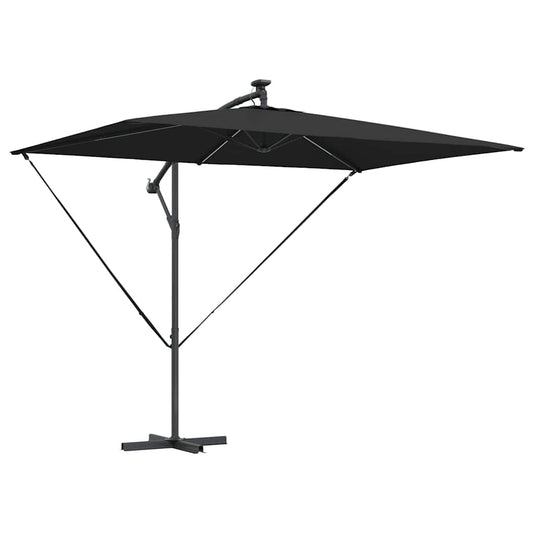 vidaXL Umbrella Black 294 x 200 x 270 cm Polyester and Aluminium