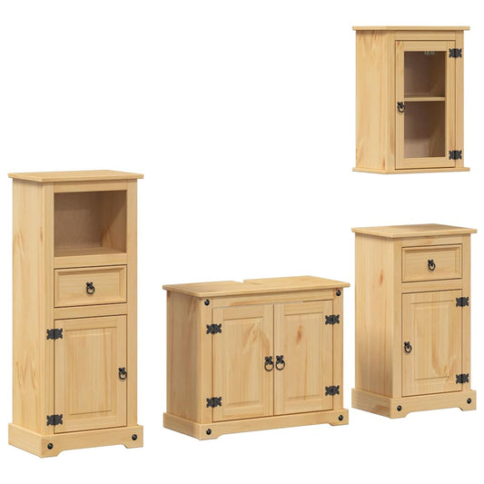 vidaXL 4 Piece Bathroom Furniture Set "Corona" Solid Wood Pine