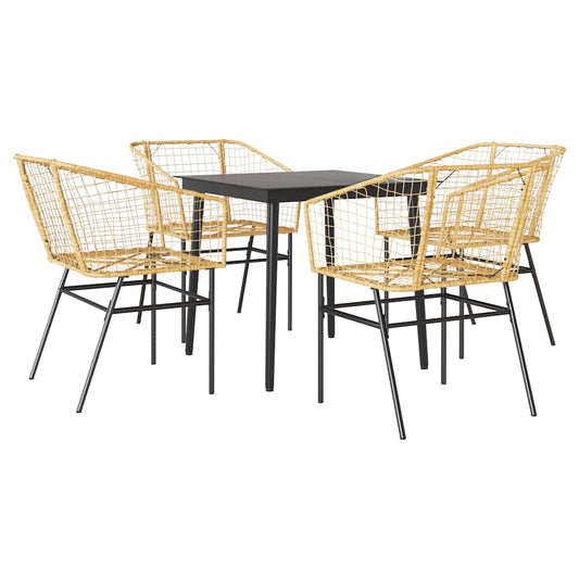 vidaXL Garden Dining Set | Black, Brown