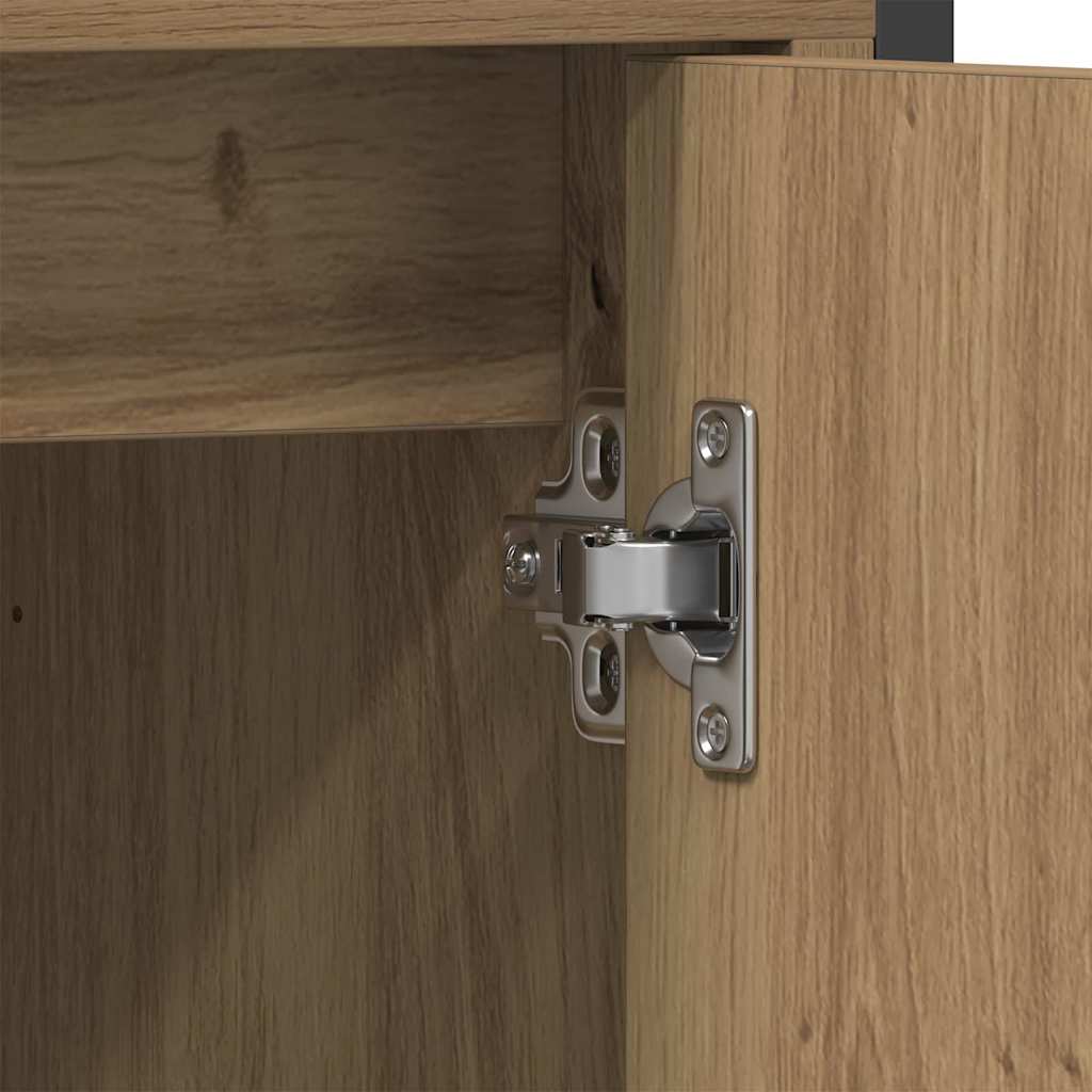 vidaXL Bathroom Furniture Set with Shelf 2 pcs Brown Engineered wood