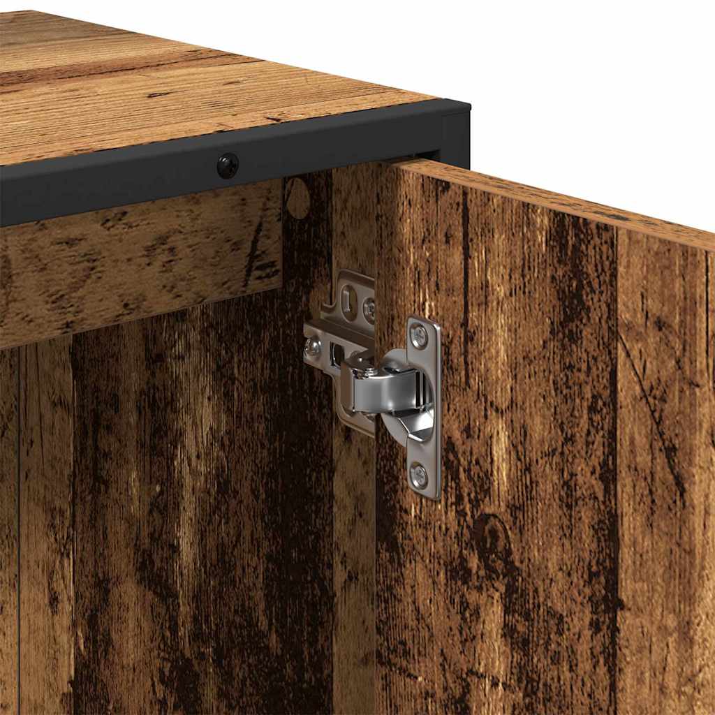 vidaXL Bathroom Furniture Set with Shelf 2 pcs Brown Engineered wood