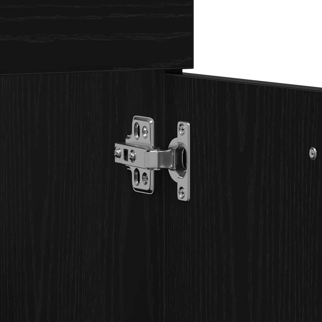 vidaXL Bathroom Furniture Set 3 pcs Black Oak Engineered Wood