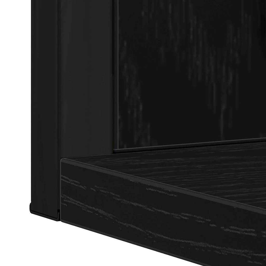 vidaXL Bathroom Furniture Set Wall-mounted 2 pcs Black Engineered wood
