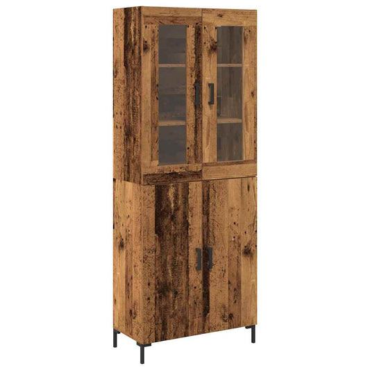vidaXL Highboard 2 pcs Old wood 69.5 x 34 x 180 cm Engineered Wood