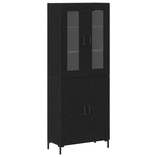 vidaXL Highboard 2 pcs Black oak 69.5 x 34 x 180 cm Engineered Wood