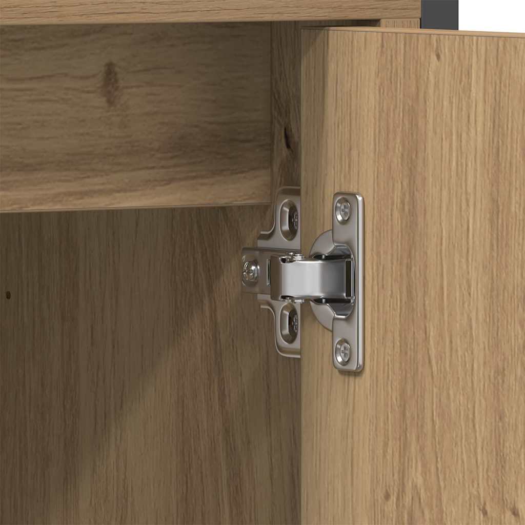 vidaXL Bathroom Furniture Set with Shelf 3 pcs Brown Engineered wood