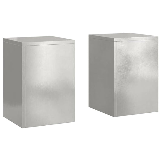 vidaXL Plant Stand 2 pcs Silver 24 x 24 x 35 cm Stainless Steel