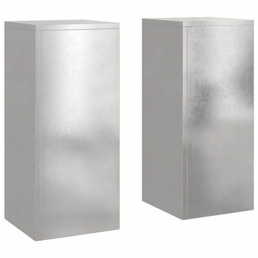 vidaXL Plant Stand 2 pcs Silver 24 x 24 x 55 cm Stainless Steel