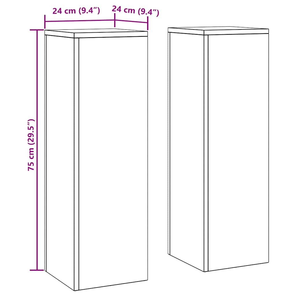 vidaXL Plant Stand 2 pcs Anthracite 24 x 24 x 75 cm Steel