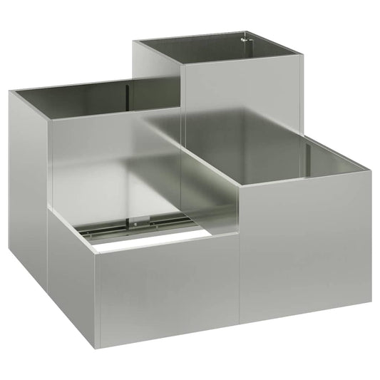 vidaXL Garden Planter Silver 80 x 80 x 60 cm Galvanised steel