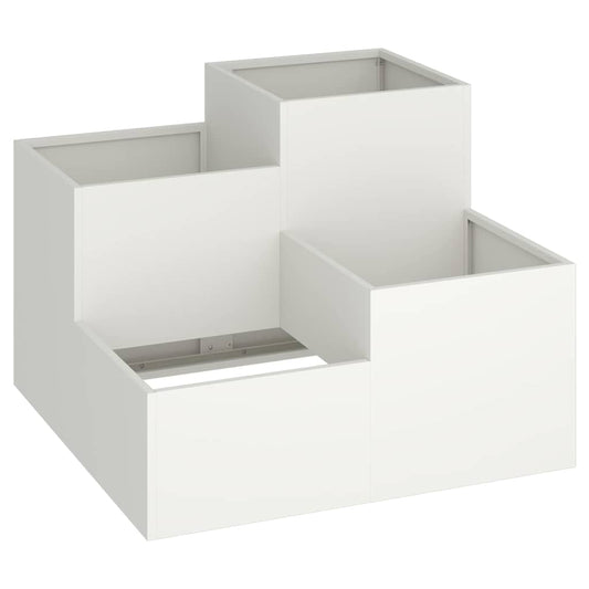 vidaXL Garden Planter White 100 x 100 x 60 cm Steel