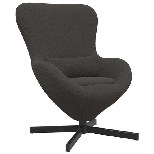 vidaXL Egg Chair Dark grey 63 x 73 x 90 cm Curly Wool-like Fabric