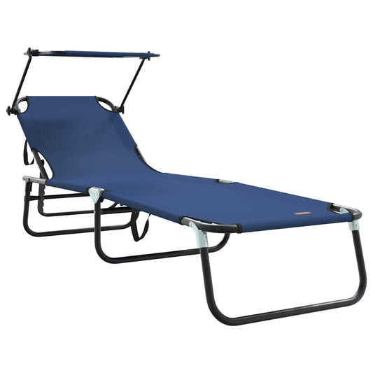 vidaXL Folding Sun Lounger Folding Blue 190 x 57 x 81 cm Oxford