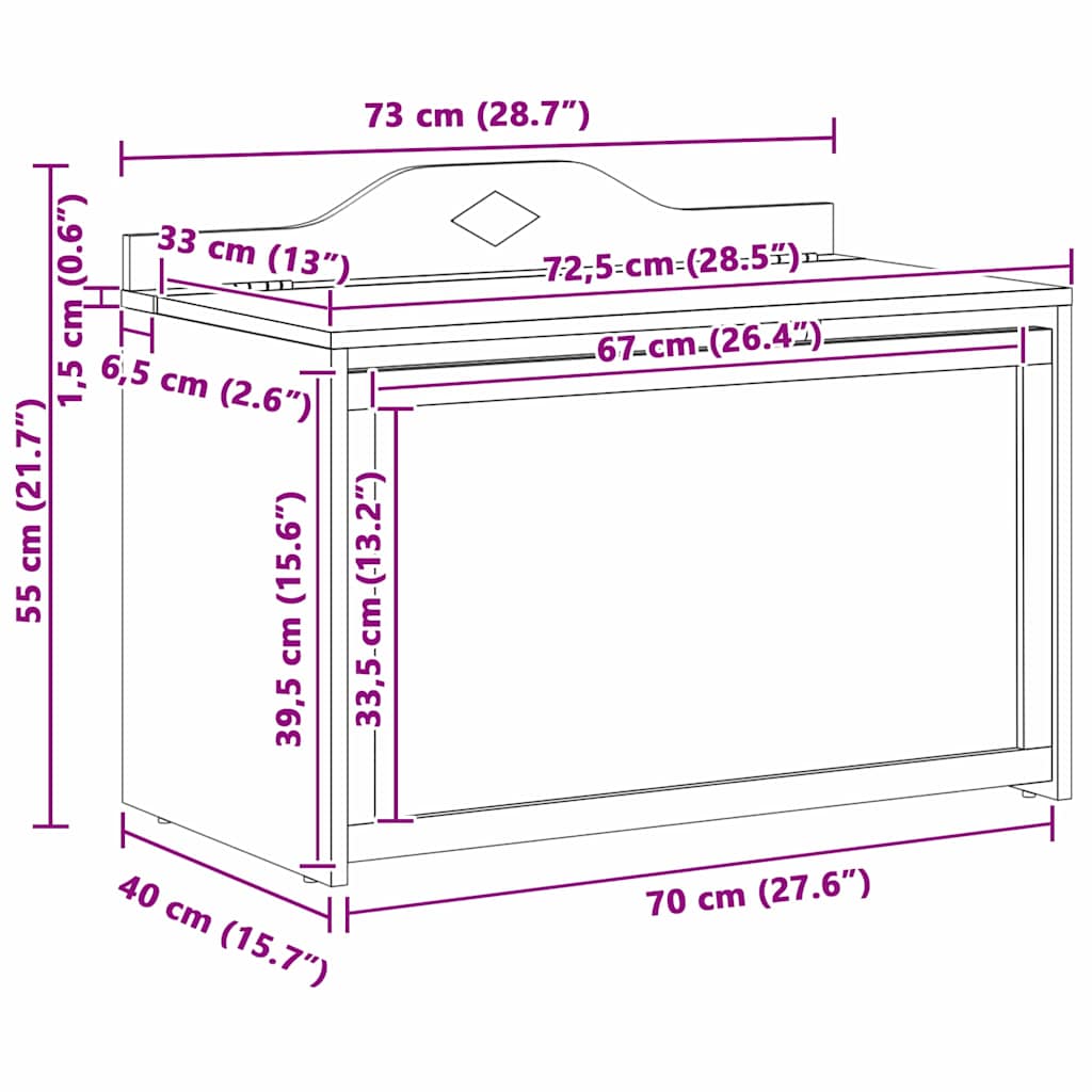 vidaXL Box with Storage and Chalkboard Front with Storage ROROS White