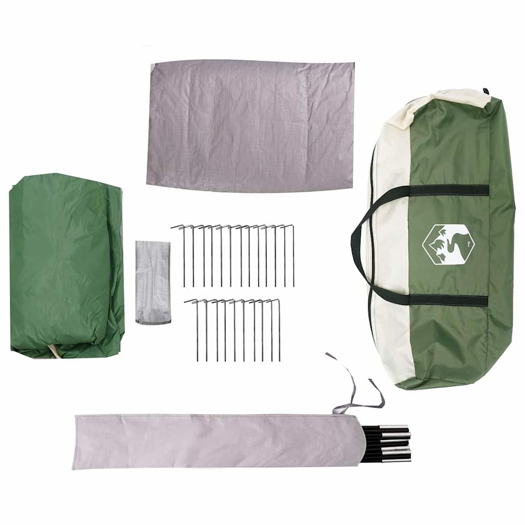 vidaXL Cabin Tent 6-Person with Roof Green 425 x 396 x 222 cm