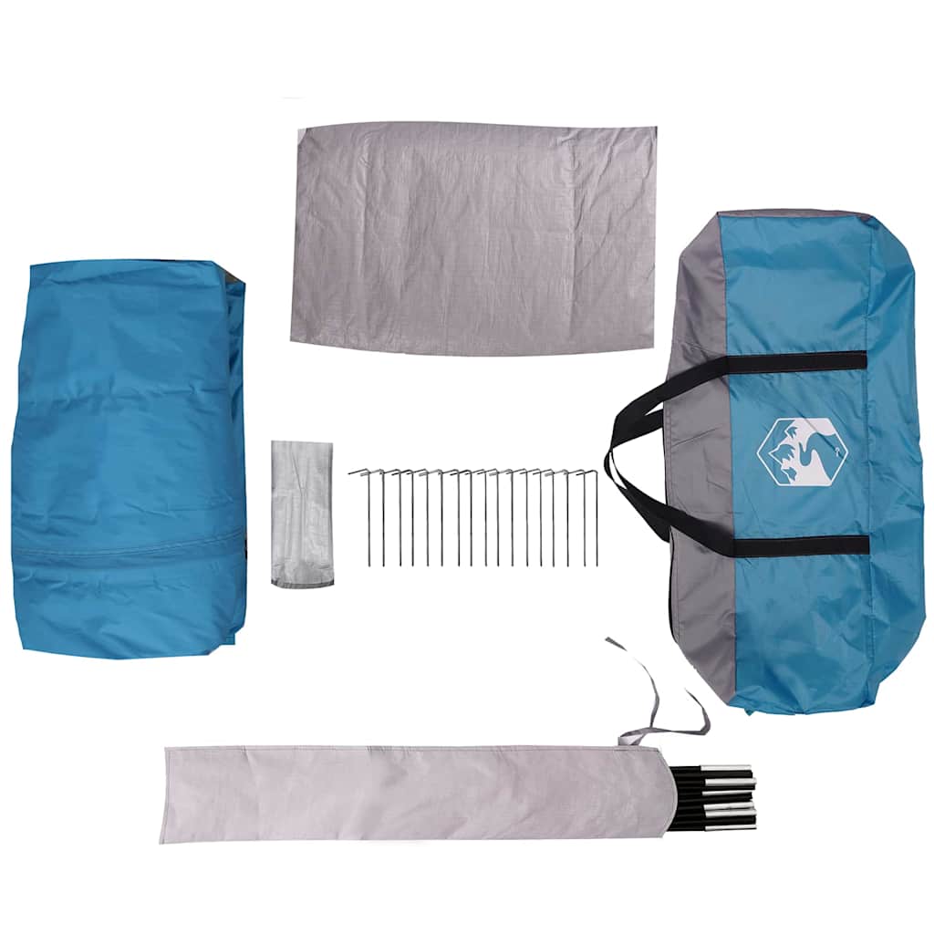 vidaXL Cabin Tent 7-Person with Roof Blue 400 x 350 x 212 cm