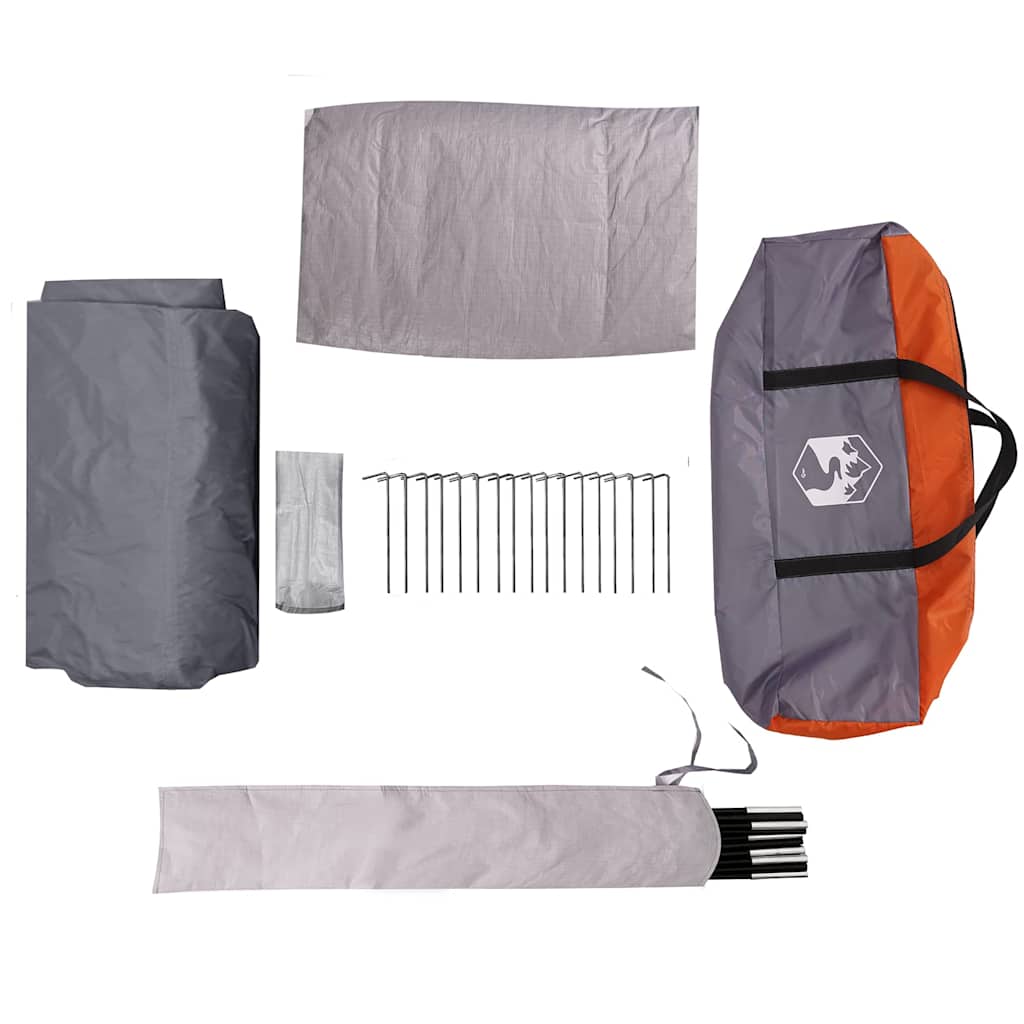 vidaXL Cabin Tent 7-Person Grey and Orange 400 x 350 x 212 cm