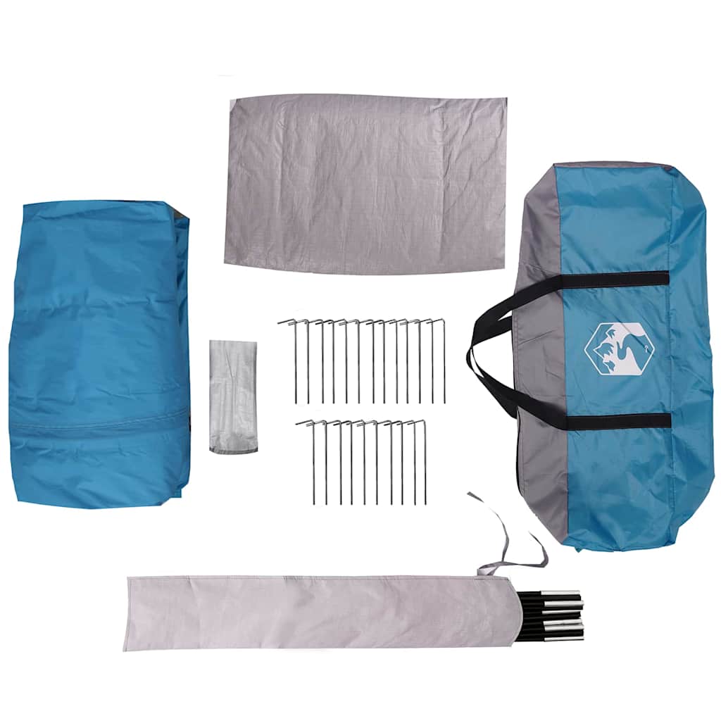 vidaXL Cabin Tent 3-Person with Roof Blue and Grey 320 x 320 x 203 cm