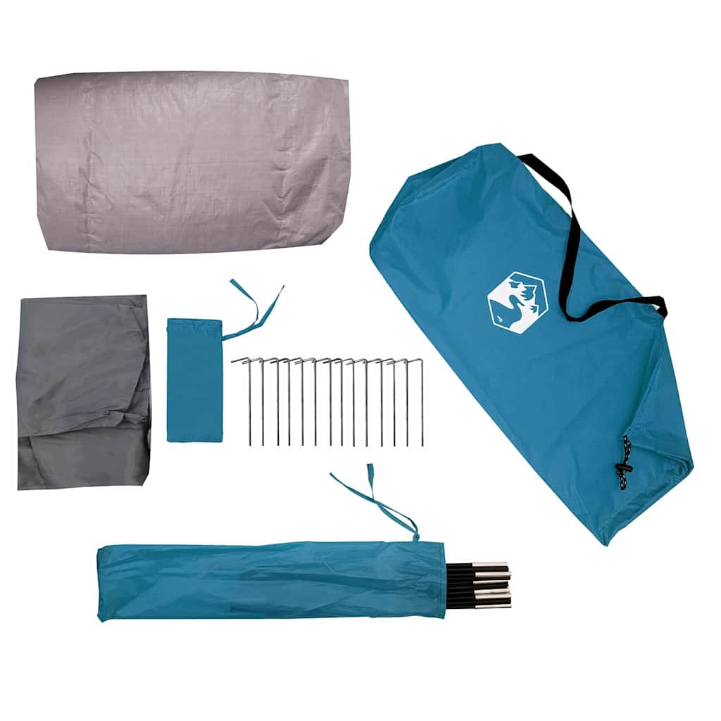 vidaXL Tunnel Tent 4-Person with Roof Blue and Grey 318 x 275 x 140 cm