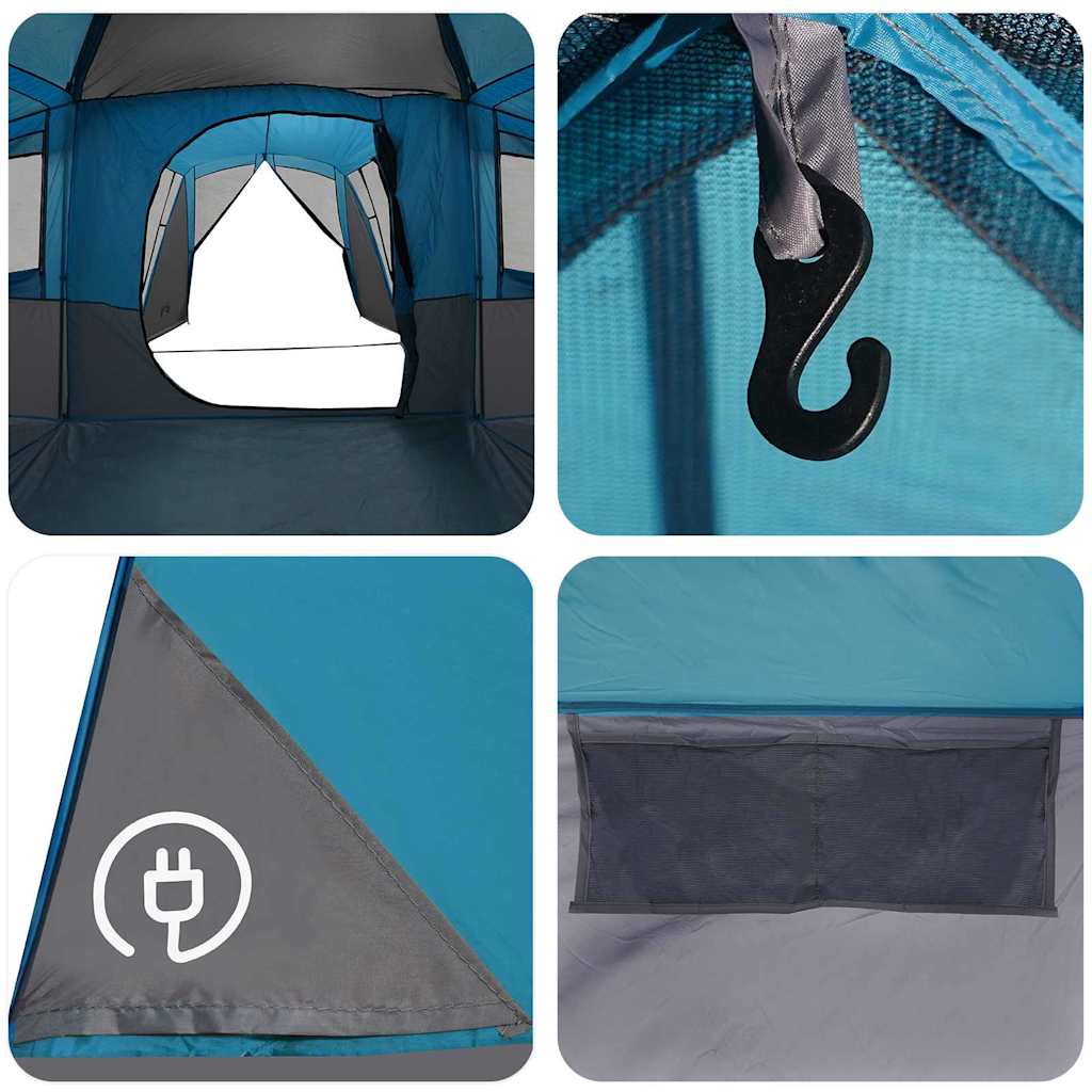 vidaXL Family Tent 20-Person Blue and Grey 745 x 700 x 217 cm