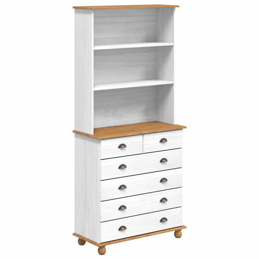 vidaXL Hutch ASKIM White 91 x 40 x 200.5 cm Solid Pine Wood