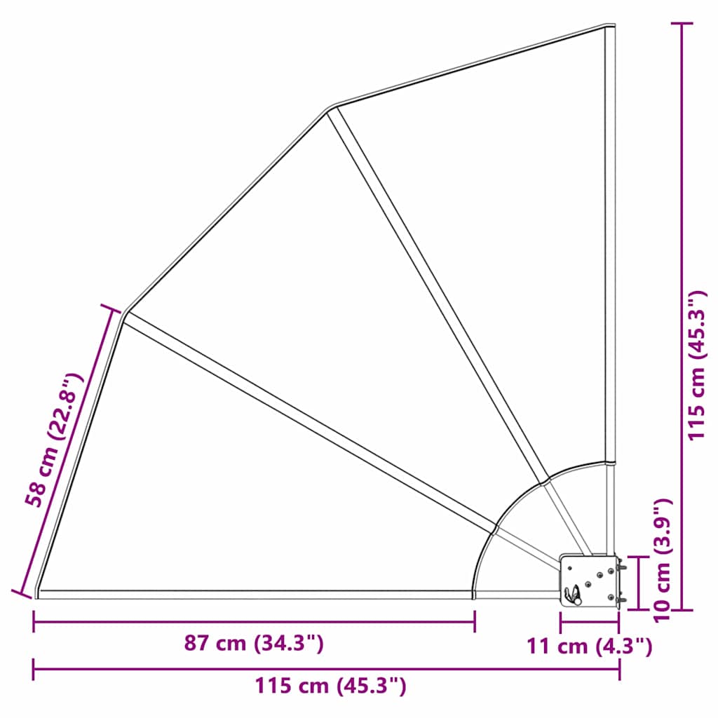 vidaXL Balcony Privacy Screen White 115 x 115 cm Fabric